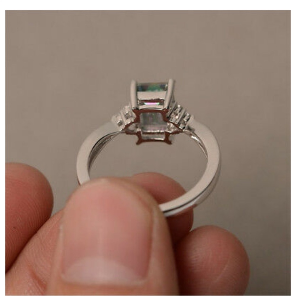NEW 925 sterling silver Ring Mystic Fire Topaz - Picture 3 of 6